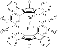 CAS # 104439-77-2, Shvo's catalyst, 1-Hydroxytetraphenylcyclopentadienyl(tetraphenyl-2,4-cyclopentadien-1-one)-mu-hydrotetracarbonyldiruthenium(II)