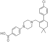 structure of CAS# 1044598-91-5, 4-[4-[[2-(4-氯苯基)-5,5-二甲基环己-1-烯基]甲基]哌嗪-1-基]苯甲酸