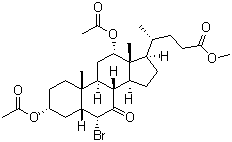 CAS # 10452-63-8, (3alpha,5beta,6alpha,12alpha)-3,12-Bis(acetyloxy)-6-bromo-7-oxocholan-24-oic acid methyl ester