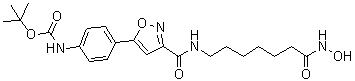 structure of CAS# 1045792-66-2, N-[4-[3-[[[7-(Hydroxyamino)-7-oxoheptyl]amino]carbonyl]-5-isoxazolyl]phenyl]carbamic acid 1,1-dimethylethyl ester