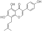 CAS # 104691-86-3, Lupiwighteone, 5,7-Dihydroxy-3-(4-hydroxyphenyl)-8-(3-methyl-2-butenyl)-4H-1-benzopyran-4-one, 8-Prenylgenistein