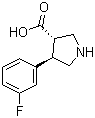 structure of CAS# 1049975-95-2, (3S,4R)-4-(3-氟苯基)吡咯烷-3-羧酸