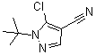 structure of CAS# 1050619-87-8, 5-Chloro-1-(1,1-dimethylethyl)-1H-pyrazole-4-carbonitrile