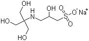 structure of CAS# 105140-25-8, 3-[N-Tris(hydroxymethyl)methylamino]-2-hydroxypropanesulfonic acid sodium salt