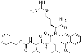 CAS # 105317-35-9, N-[(Phenylmethoxy)carbonyl]-L-valyl-L-leucyl-N-(4-methoxy-2-naphthalenyl)-L-argininamide