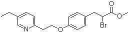 structure of CAS# 105355-25-7, 2-溴-3-[4-[2-(5-乙基-2-吡啶基)乙氧基]苯基]丙酸甲酯