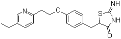 structure of CAS# 105355-26-8, 5-{4-[2-(5-Ethyl-2-pyridyl)ethoxy]benzyl}-2-imino-4-thiazolidinone