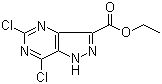 structure of CAS# 1053656-63-5, 5,7-二氯-1H-吡唑并[4,3-d]嘧啶-3-羧酸乙酯