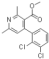 structure of CAS# 105383-68-4, 4-(2,3-Dichlorophenyl)-2,6-dimethyl-3-pyridinecarboxylic acid methyl ester