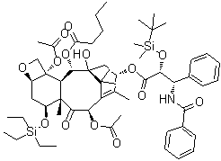 CAS 登录号：1055033-93-6, 7-O-(三乙基硅烷基)-2'-O-叔丁基(二甲基)硅烷基 2-去苯甲酰基紫杉醇 2-戊酸酯