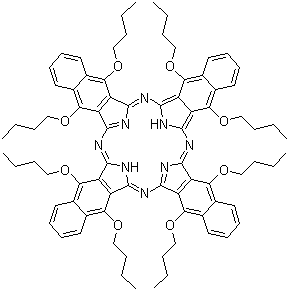 structure of CAS# 105528-25-4, 5,9,14,18,23,27,32,36-八丁氧基-2,3-萘酞菁