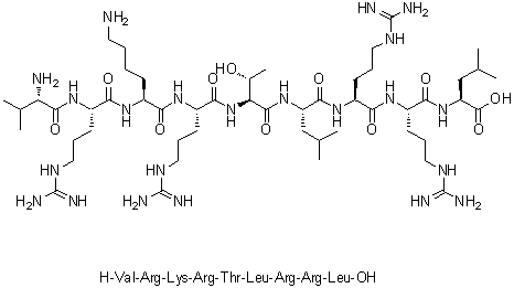 CAS 登录号：105802-82-2, L-缬氨酰-L-精氨酰-L-赖氨酰-L-精氨酰-L-苏氨酰-L-亮氨酰-L-精氨酰-L-精氨酰-L-亮氨酸