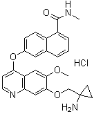 CAS # 1058137-84-0, 6-[[7-[(1-Aminocyclopropyl)methoxy]-6-methoxy-4-quinolinyl]oxy]-N-methyl-1-naphthalenecarboxamide hydrochloride (1:1)