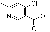 structure of CAS# 1060805-95-9, 4-Chloro-6-methyl-3-pyridinecarboxylic acid