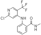 structure of CAS# 1061358-71-1, 2-[2-氯-5-(三氟甲基)吡啶-4-基氨基]-N-甲基苯甲酰胺