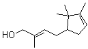 CAS # 106155-02-6, (2E)-2-Methyl-4-(2,2,3-trimethyl-3-cyclopenten-1-yl)-2-buten-1-ol, (E)-2-Methyl-4-(2,2,3-trimethylcyclopent-3-en-1-yl)but-2-en-1-ol, (±)-Norradjanol