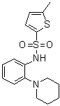 structure of CAS# 1062271-24-2, 5-甲基-N-[2-(1-哌啶基)苯基]-2-噻吩磺酰胺
