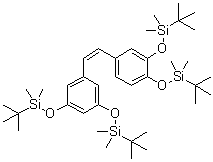 CAS # 106325-84-2, (Z)-[[4-[2-[3,5-Bis[[(1,1-dimethylethyl)dimethylsilyl]oxy]phenyl]ethenyl]-1,2-phenylene]bis(oxy)]bis[(1,1-dimethylethyl)dimethylsilane]
