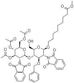 CAS # 106445-30-1, 9-[[2-Deoxy-2-(1,3-dihydro-1,3-dioxo-2H-isoindol-2-yl)-3-O-(phenylmethyl)-4-O-[3,4,6-tri-O-acetyl-2-deoxy-2-(1,3-dihydro-1,3-dioxo-2H-isoindol-2-yl)-beta-D-glucopyranosyl]-beta-D-glucopyranosyl]oxy]nonanoic acid methyl ester