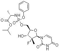 CAS 登录号：1064684-44-1, N-[(2'R)-2'-脱氧-2'-氟-2'-甲基-P-苯基-5'-尿苷酰基]-L-丙氨酸异丙酯