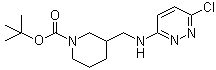 CAS # 1065485-12-2, 3-[[(6-Chloro-3-pyridazinyl)amino]methyl]-1-piperidinecarboxylic acid tert-butyl ester