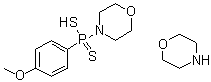 structure of CAS# 106740-09-4, (4-Methoxyphenyl)morpholino-phosphinodithioic acid compound with morpholine