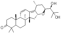 CAS # 1067510-31-9, 24-Deacetylalisol O, (8alpha,9beta,14beta,16beta,23S,24R)-16,23-Epoxy-24,25-dihydroxy-dammara-11,13(17)-dien-3-one, 11-Anhydroalisol F