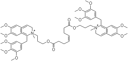 CAS # 106791-40-6, 2,2'-[(1,8-Dioxo-4-octene-1,8-diyl)bis(oxy-3,1-propanediyl)]bis[1,2,3,4-tetrahydro-6,7-dimethoxy-2-methyl-1-[(3,4,5-trimethoxyphenyl)methyl]isoquinolinium