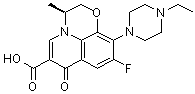 CAS # 106939-30-4, (3S)-10-(4-Ethyl-1-piperazinyl)-9-fluoro-2,3-dihydro-3-methyl-7-oxo-7H-pyrido[1,2,3-de]-1,4-benzoxazine-6-carboxylic acid, UING 4-257