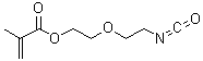 CAS # 107023-60-9, 2-(2-Isocyanatoethoxy)ethyl methacrylate, 2-(2-Isocyanatoethyloxy)ethyl methacrylate, 2-(2-Methacryloyloxyethoxy)ethyl isocyanate, Karenz MOI-EG