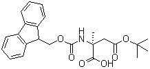 structure of CAS# 1072845-47-6, N-[(9H-Fluoren-9-ylmethoxy)carbonyl]-2-methyl-L-aspartic acid 4-(1,1-dimethylethyl) ester