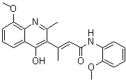 structure of CAS# 1072944-93-4, (2E)-3-(4-羟基-8-甲氧基-2-甲基-3-喹啉基)-N-(2-甲氧基苯基)-2-丁烯酰胺