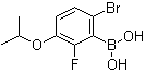 structure of CAS# 1072951-99-5, [6-溴-2-氟-3-(异丙氧基)苯基]硼酸