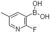 structure of CAS# 1072952-45-4, 2-Fluoro-5-methylpyridine-3-boronic acid