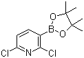 structure of CAS# 1073371-78-4, 2,6-Dichloropyridine-3-boronic acid pinacol ester