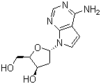 CAS 登录号：107729-48-6, 7-(2-脱氧-beta-D-苏式-呋喃戊糖基)-7H-吡咯并[2,3-d]嘧啶-4-胺