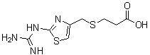 structure of CAS# 107880-74-0, 3-[[[2-[(氨基亚胺甲基)氨基]-4-噻唑基]甲基]硫基]丙酸