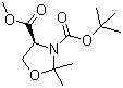 structure of CAS# 108149-60-6, (S)-(-)-3-叔丁氧羰基-2,2-二甲基-4-噁唑烷羧酸甲酯