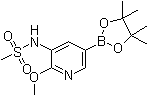 structure of CAS# 1083326-75-3, N-[2-(甲氧基)-5-(4,4,5,5-四甲基-1,3,2-二氧杂环戊硼烷-2-基)-3-吡啶基]甲烷磺酰胺