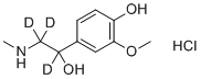 structure of CAS# 1085333-94-3, DL-Metanephrine-d3 (α-d1,β-d2) hydrochloride