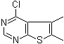 structure of CAS# 108831-68-1, 4-Chloro-5,6-dimethylthieno[2,3-d]pyrimidine