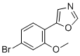 structure of CAS# 1091618-41-5, 5-(4-Bromo-2-methoxyphenyl)oxazole