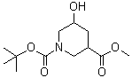 structure of CAS# 1095010-47-1, Methyl 1-tert-butyloxycarbonyl-5-Hydroxypiperidine-3-carboxylate