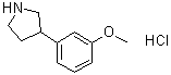 structure of CAS# 1095545-66-6, 3-(3-Methoxyphenyl)pyrrolidine hydrochloride (1:1)