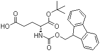 structure of CAS# 109745-15-5, N-(9-Fluorenylmethyloxycarbonyl)-D-glutamic acid 1-tert-butyl ester
