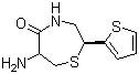 structure of CAS# 110221-26-6, (2S,6R)-6-Amino-2-(2-thienyl)-1,4-thiazepan-5-one
