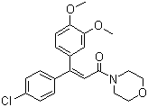 CAS # 110488-70-5, Dimethomorph, CME 151, 4-[3-(4-Chlorophenyl)-3-(3,4-dimethoxyphenyl)acryloyl]morpholine, 4-[3-(4-Chlorophenyl)-3-(3,4-dimethoxyphenyl)-1-oxo-2-propenyl]morpholine