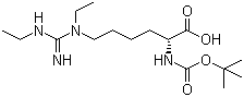 structure of CAS# 110761-76-7, N-Boc-N'-ethyl-N'-[(ethylamino)iminomethyl]-D-lysine