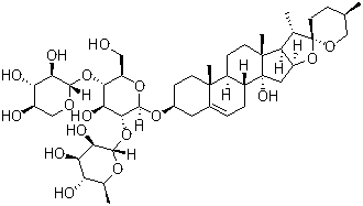 CAS # 1111088-89-1, 14-Hydroxy sprengerinin C, (3beta,25R)-14-Hydroxyspirost-5-en-3-yl O-6-deoxy-alpha-L-mannopyranosyl-(1-2)-O-[beta-D-xylopyranosyl-(1-4)]-beta-D-glucopyranoside