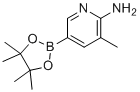 structure of CAS# 1111637-91-2, 3-Methyl-5-(4,4,5,5-tetramethyl-1,3,2-dioxaborolan-2-yl)pyridin-2-amine
